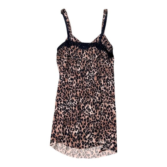 Soma Nightgown Womens Small Lux Cool Nights Lace Trim Cheetah Leopard Nightgown - Picture 2 of 4